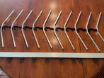 Hermeta garderobe rail met 10 hangers, Huis en Inrichting, Ophalen of Verzenden, Gebruikt, Metaal, Wandkapstok