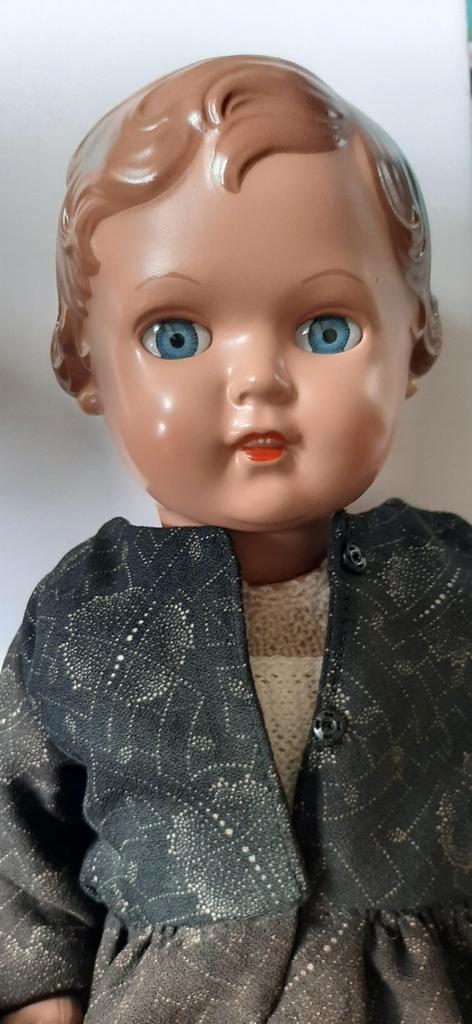 Onbespeelde pop: Schildpad "Erika" 41cm vintage celluloid, Verzamelen, Poppen, Zo goed als nieuw, Pop, Ophalen of Verzenden