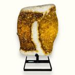 SHOWSTUK - Groot Citrien stuk XXL op draaiende sokkel, Verzamelen, Mineralen en Fossielen, Ophalen of Verzenden, Mineraal
