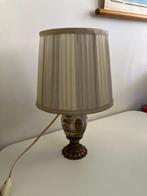 Antieke schemerlamp beschilderde voet en koperen ondervoet, Ophalen of Verzenden