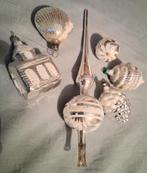 5 oude kerstballen. Kerk schelp tros druiven lampion piek, Antiek en Kunst, Curiosa en Brocante, Ophalen of Verzenden