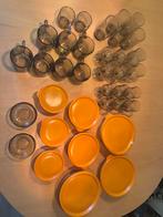 Vintage 36-delig rookglas glazen en kommen, Huis en Inrichting, Ophalen of Verzenden, Glas, Overige stijlen, Kom(men)