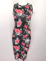 Super Dry jurk zwart met roze rode rozen maat XS, Zwart, Ophalen of Verzenden, Zo goed als nieuw, Maat 34 (XS) of kleiner