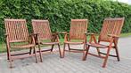4 Teakhouten standenstoelen Oriental Garden, inklapbaar, Ophalen, Gebruikt, Teakhout, Stoel