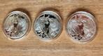 3 x 1 oz Bull and Bear 2021 2022 en 2023 zilver, Ophalen of Verzenden, Zilver