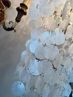 Xxl vintage capiz schelpen hanglamp parelmoer 60’s design, Baak, Ophalen of Verzenden, Glas, Minder dan 50 cm