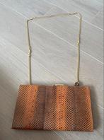 Slangenleren vintage Esteve handtas/envelop, Ophalen of Verzenden, Zo goed als nieuw, Bruin, Schoudertasje