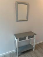 Sidetable grijs/wit met spiegel, Huis en Inrichting, Tafels | Sidetables, Ophalen, Zo goed als nieuw, 25 tot 50 cm, Rechthoekig