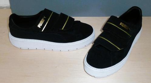 Luxe Puma platform sneakers,zwart leer+goud metallic,mt.40,5, Kleding | Dames, Schoenen, Zo goed als nieuw, Sneakers of Gympen
