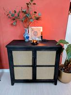 Rotan Webbing Kastje Zwart, Huis en Inrichting, Kasten | Televisiemeubels, Zo goed als nieuw, X, Minder dan 100 cm, Webbing