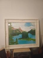 Schilderij van berglandschap met meer, Ophalen of Verzenden