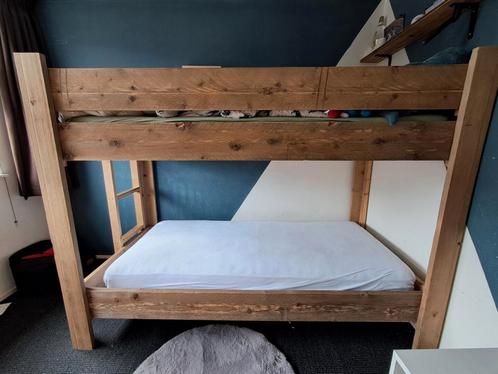 steigerhouten stapelbed, Huis en Inrichting, Slaapkamer | Stapelbedden en Hoogslapers, Gebruikt, Stapelbed, 100 cm, 200 cm, Tweepersoons