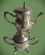 Koffiepot en suikerpot~Verzilverd antiek setje~Koffiepotje, Ophalen of Verzenden