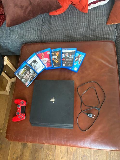 PlayStation 4 Pro 1 TB + Controller + 6 Spellen, Spelcomputers en Games, Spelcomputers | Overige, Zo goed als nieuw, Ophalen of Verzenden