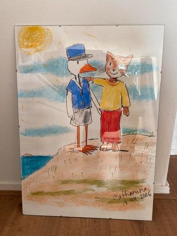 Originele tekening Poet en Keti,50x70 gesigneerd Catharina beschikbaar voor biedingen