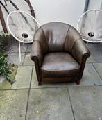 Stoere vintage schaapslederen clubfauteuil bruin | mosgroen, Huis en Inrichting, Fauteuils, Ophalen, Gebruikt, Vintage, 50 tot 75 cm