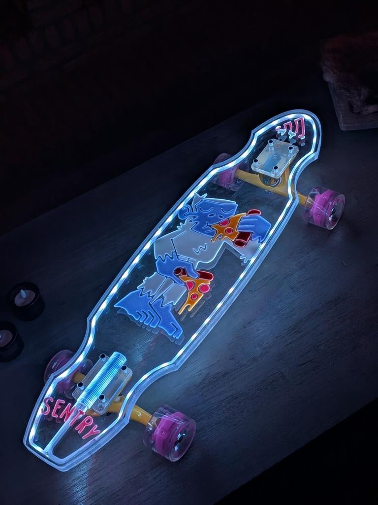 Unieke Ghostboard / Longboard / Skateboard / Lamp, Ophalen of Verzenden, Nieuw, Skateboard, Longboard
