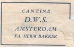 voetbal D.W.S. Amsterdam - Herm Bakker - cantine DWS, Verzamelen, Ophalen of Verzenden