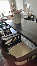 Eetkamertafel INCL 6 eetkamerstoelen incl zitkussen, Antiek en Kunst, Antiek | Meubels | Tafels, Ophalen