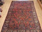 Vintage handgeknoopt perzisch tapijt sarough antiek 283x187, 200 cm of meer, 150 tot 200 cm, Gebruikt, Rechthoekig