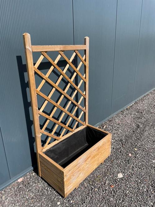 Plantenbak met Klimrek en Worteldoek. Opruiming! B keus., Tuin en Terras, Bloembakken en Plantenbakken, Nieuw, Hout, Balkon, Tuin