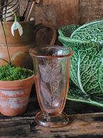 Roze glazen vaasje met narcis motief Toen was geluk, Ophalen of Verzenden