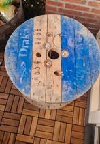 Houten haspel - tuintafel - bijzettafel, Ophalen, Gebruikt, 50 tot 75 cm, Rond