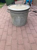 Te koop grote zinken ketel met Deksel, Tuin en Terras, Ophalen, Gebruikt, Rond, Minder dan 60 cm