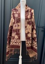Nieuw! Bruin/ beige geweven XL sjaal, Kleding | Dames, Mutsen, Sjaals en Handschoenen, Ophalen of Verzenden, Nieuw, Sjaal