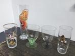 5 glazen, Kermis -  Circus - Leger - Oude glazen, Ophalen of Verzenden, Zo goed als nieuw, Overige typen