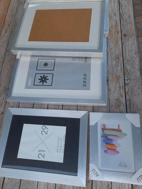Zilverkleurige fotolijsten - IKEA Ribba en ALU, Huis en Inrichting, Woonaccessoires | Lijsten, Gebruikt, Minder dan 50 cm, Minder dan 50 cm