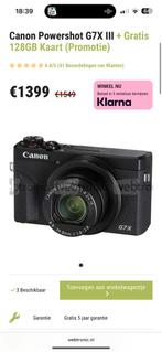Canon g7x mark iii, Spiegelreflex, Canon, Nieuw, Ophalen of Verzenden