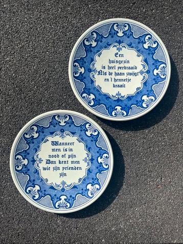 Set van 2 Chemkefa Delfts Blauw porseleinen wandborden beschikbaar voor biedingen