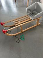 Slee Gloco met afneembaar zitje en gordel, Ophalen, Rugleuning, Gebruikt, Hout