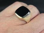 Gouden vintage heren ring met onyx. 2025/522, Sieraden, Tassen en Uiterlijk, Ringen, Zwart, Ophalen of Verzenden, Zo goed als nieuw