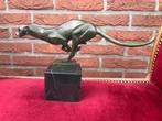 bronzen topbeeld, rennend jachtluipaard/ cheetah, Antiek en Kunst, Ophalen of Verzenden