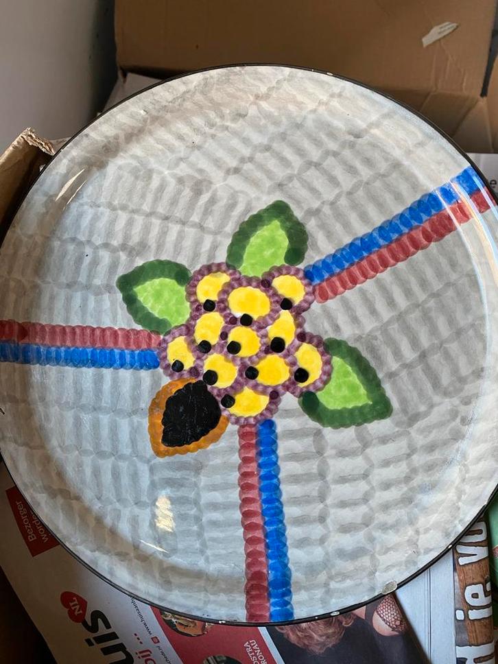 Vintage Schramberg Majolica Bord, Antiek en Kunst, Antiek | Keramiek en Aardewerk, Ophalen of Verzenden