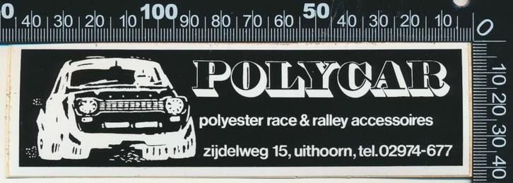 Sticker: Polycar Polyester Race Accessoires - Uithoorn, Verzamelen, Stickers, Zo goed als nieuw, Auto of Motor, Ophalen of Verzenden