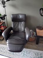 Draaistoel fauteuil, donkerbruin, Ophalen, Gebruikt, Minder dan 75 cm, 50 tot 75 cm