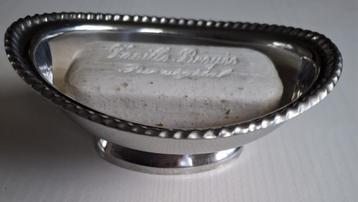Vintage Zani Inox zeep schaaltje op voet met kabelrand beschikbaar voor biedingen