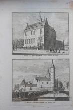 301-302 / Huis te Heemstede buiten Haarlem Gravurw 18e eeuw, Antiek en Kunst, Kunst | Etsen en Gravures, Ophalen of Verzenden