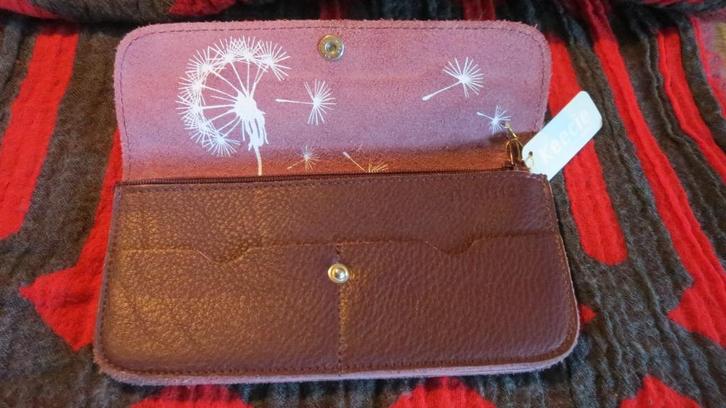 Keecie, leren portemonnee, telefoon hoes, aubergine, Sieraden, Tassen en Uiterlijk, Portemonnees, Zo goed als nieuw, Overige merken