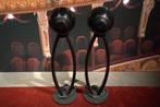 Cabasse The Pearl Akoya set zwart (met 70 cm stand), Zo goed als nieuw, 120 watt of meer, Front, Rear of Stereo speakers, Ophalen