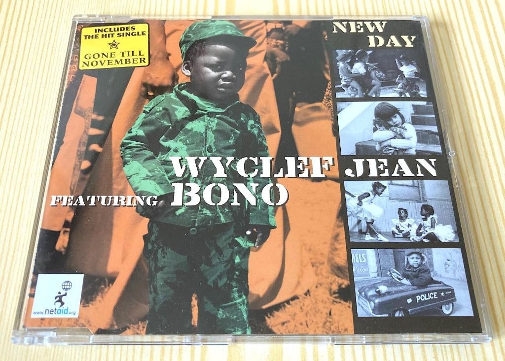 Wyclef Jean ft Bono - New Day (3 Tracks), Ophalen, Maxi-single, Zo goed als nieuw, 1 single