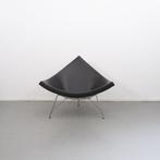 2x Vitra George Nelson Coconut Fauteuil Zwart Leer - Chroom, Niet ingevuld, Leer, Niet ingevuld, 75 tot 100 cm