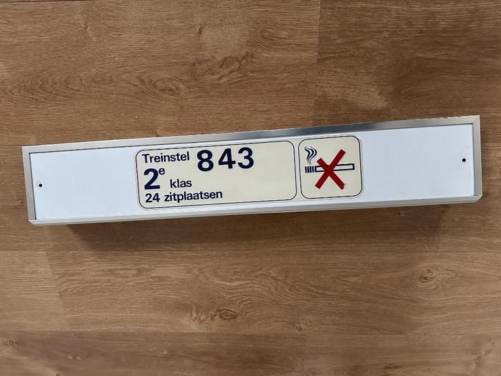 Nummerbord uit treinstel 843., Verzamelen, Spoorwegen en Tramwegen, Gebruikt, Trein, Overige typen, Ophalen