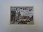 gravure kleur Het Hof van Brussel met koets, Harrewijn, 1712, Antiek en Kunst, Verzenden