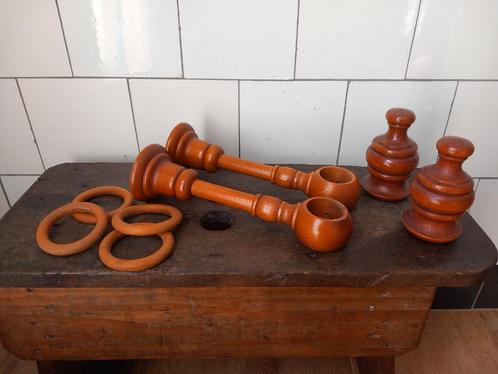 klassiek ophangsysteem gordijnroede hout vintage +18 ringen, Huis en Inrichting, Stoffering | Gordijnen en Lamellen, Nieuw, Minder dan 100 cm
