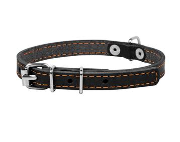 WAUDOG CoLLar Halsband Leder S Nekom 32-40 cm Zwart KOOPJE! beschikbaar voor biedingen