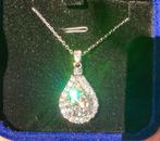 Zilveren ketting met 5 karaat moissanite. Met certificaat, Verzenden, Nieuw, Met edelsteen, Zilver